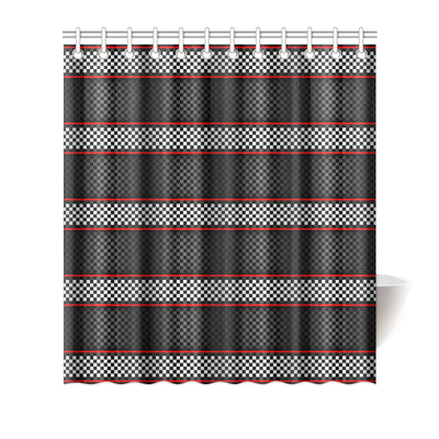 Checkered Flag Red Line Style Shower Curtain