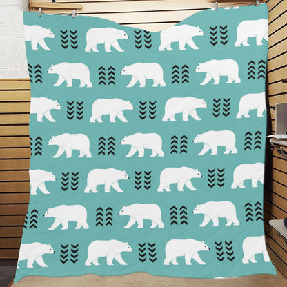 Polar Bear Pattern Print Design A05 Premium Quilt