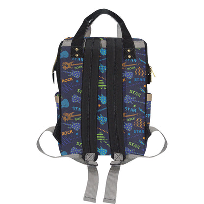Rock and Roll Pattern Print Design A04 Diaper Bag Backpack