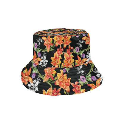 Tropical Flower Pattern Print Design TF02 Unisex Bucket Hat