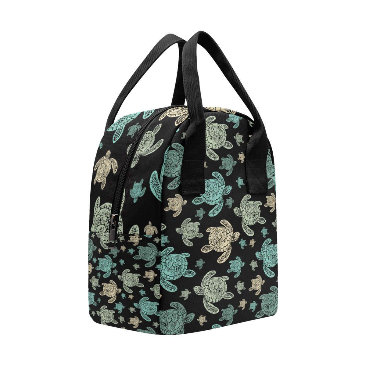 Sea Turtle Stamp Pattern Insulated Lunch Bag