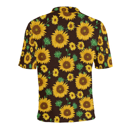 Sunflower Pattern Print Design SF01 Men Polo Shirt