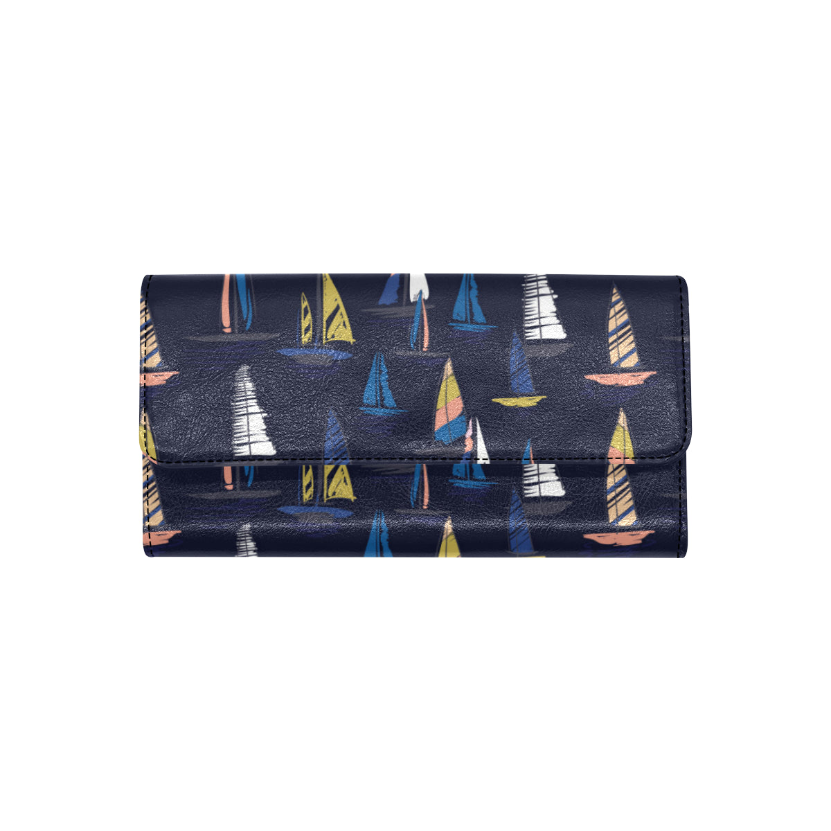 Sailing Ships Pattern Print Design A03 Women's Trifold Wallet