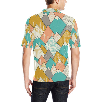 Mountain Pattern Print Design 02 Men Polo Shirt