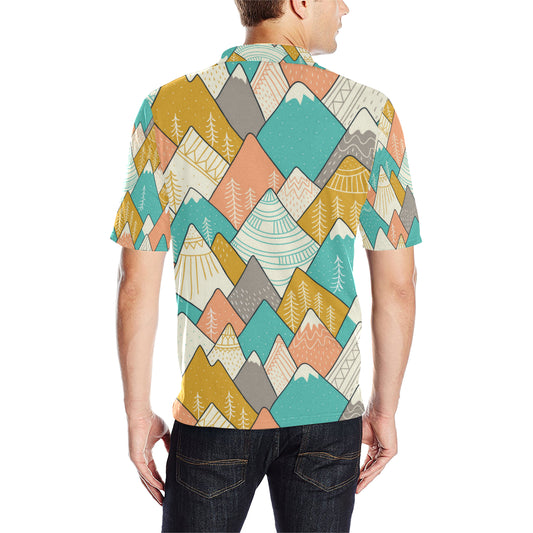 Mountain Pattern Print Design 02 Men Polo Shirt