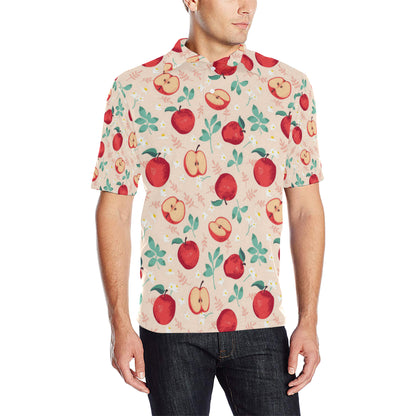 Apple Pattern Print Design AP06 Men Polo Shirt