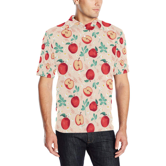 Apple Pattern Print Design AP06 Men Polo Shirt