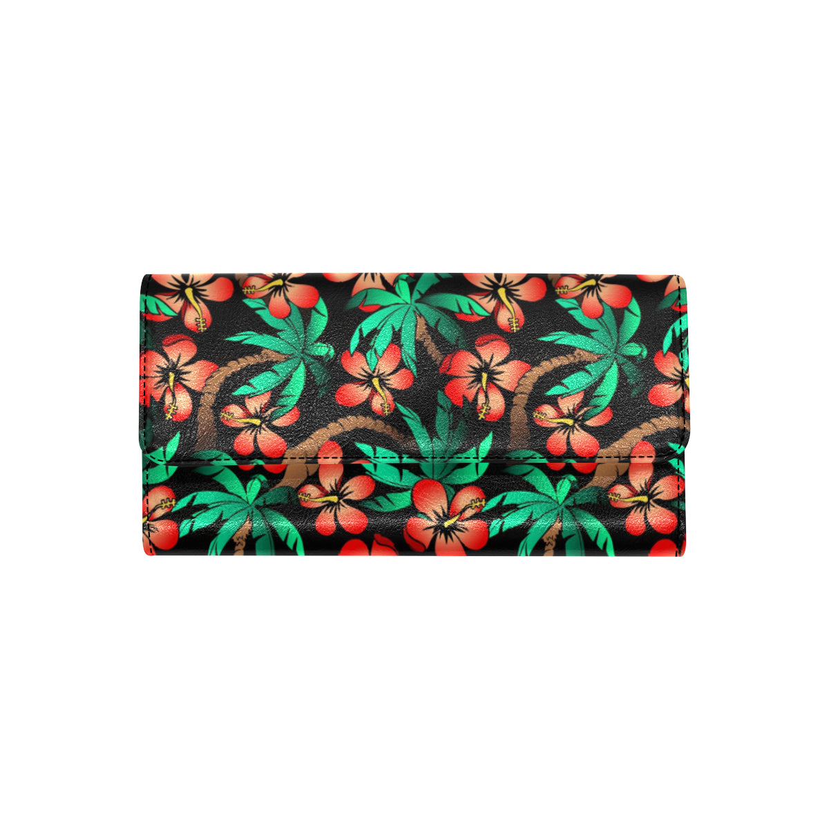 Hawaiian Themed Pattern Print Design H022 Women's Trifold Wallet