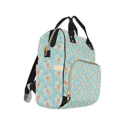 Angel Pattern Print Design 01 Diaper Bag Backpack