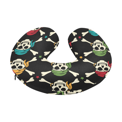 Pirate Pattern Print Design A01 U-Shaped Travel Neck Pillow