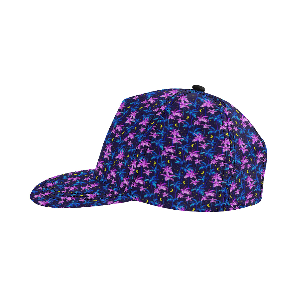 Palm Tree Night Scene Design Print Snapback Cap