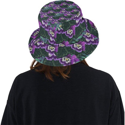 Pansy Pattern Print Design PS07 Unisex Bucket Hat