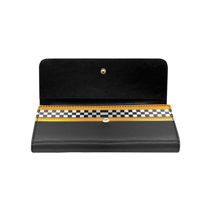 Checkered Pattern Print Design 01 Women's Trifold Wallet
