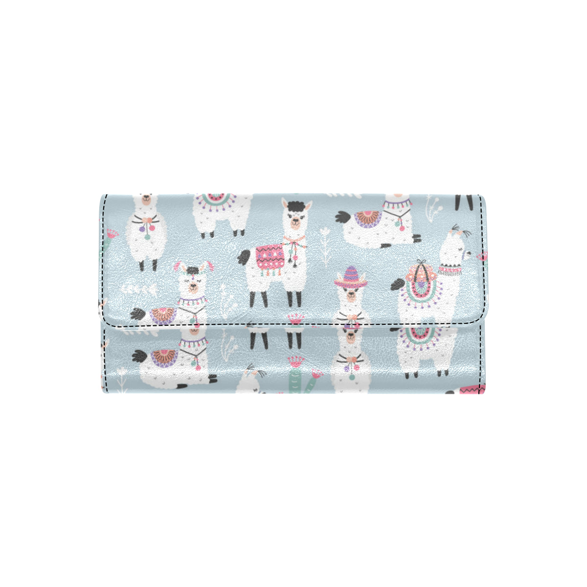 Llama Pattern Print Design 04 Women's Trifold Wallet
