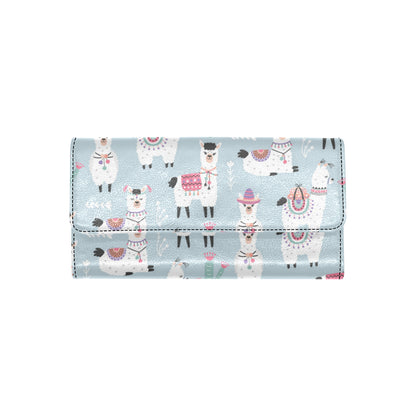 Llama Pattern Print Design 04 Women's Trifold Wallet