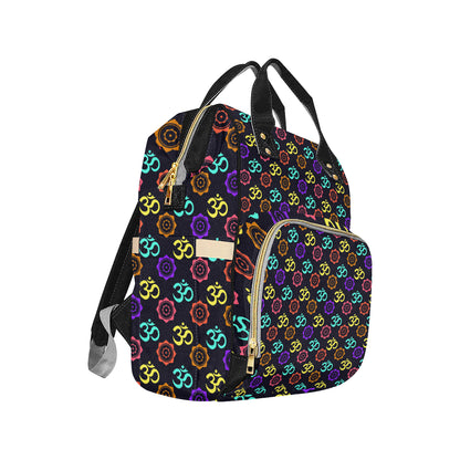 Chakra OM Print Pattern Diaper Bag Backpack