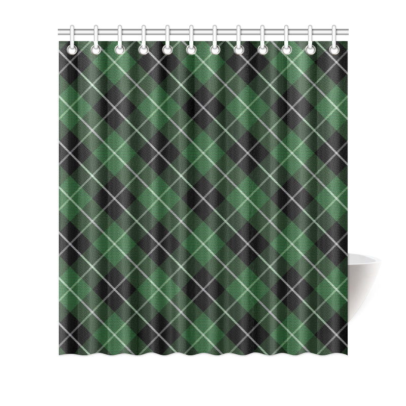 Plaid Green Pattern Print Design A05 Shower Curtain