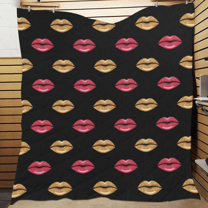 Lip Pattern Print Design 03 Premium Quilt