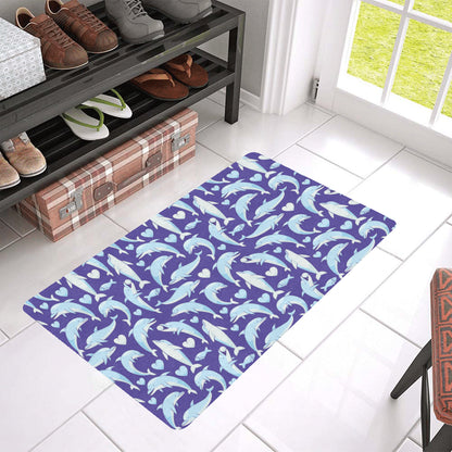 Dolphin Smile Print Pattern Rubber Doormat