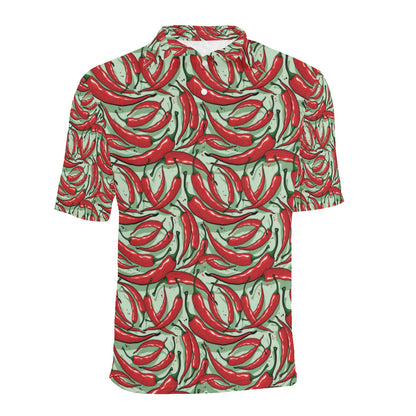 Chilli Pepper Pattern Print Design 04 Men Polo Shirt