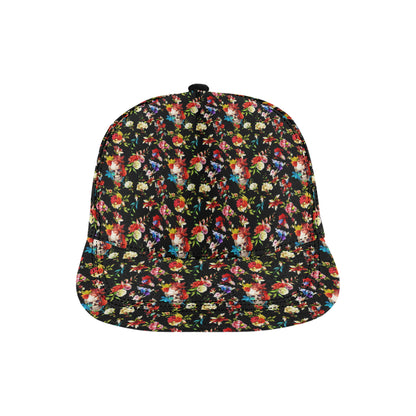 Skull Roses Flower Design Themed Print Snapback Cap