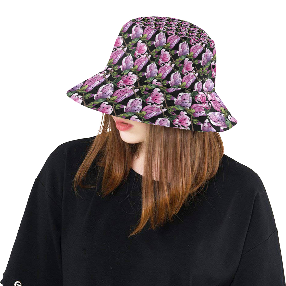 Magnolia Pattern Print Design MAG011 Unisex Bucket Hat