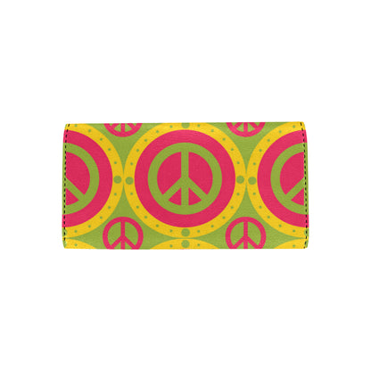 Peace Sign Pattern Print Design A01 Women's Trifold Wallet
