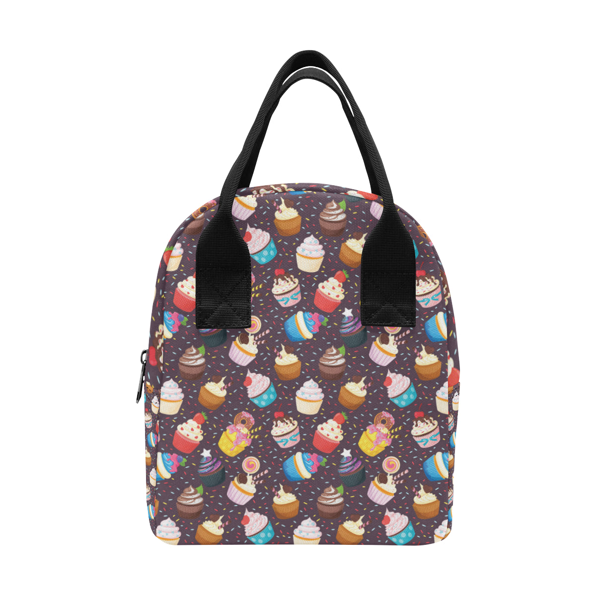 Cupcakes Party Print Pattern Insulated Lunch Bag