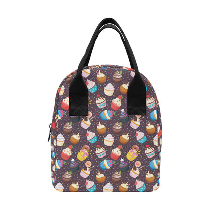 Cupcakes Party Print Pattern Insulated Lunch Bag