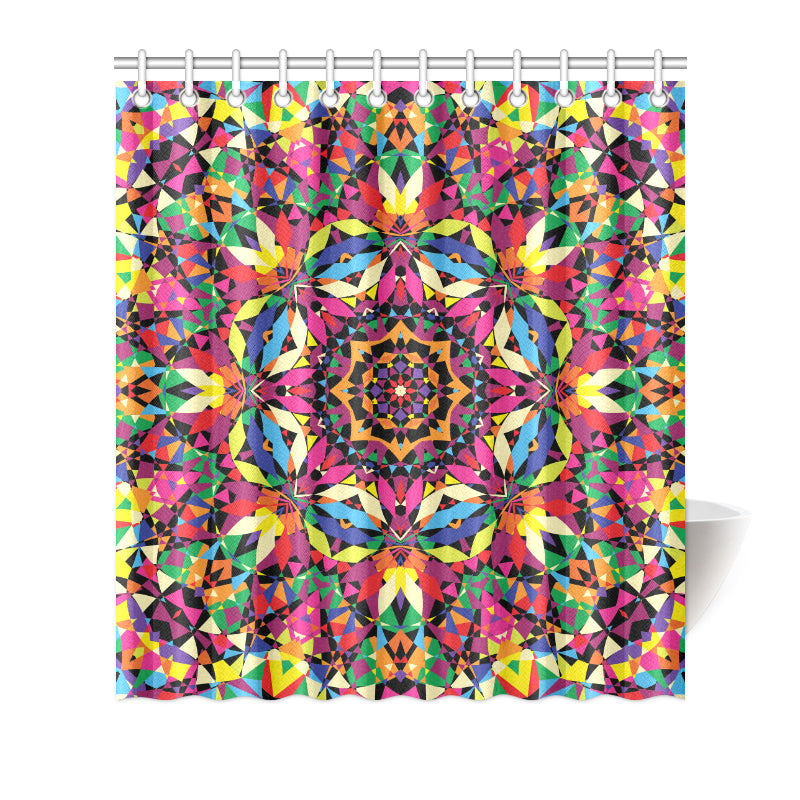 Kaleidoscope Pattern Print Design 02 Shower Curtain