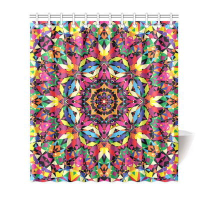 Kaleidoscope Pattern Print Design 02 Shower Curtain