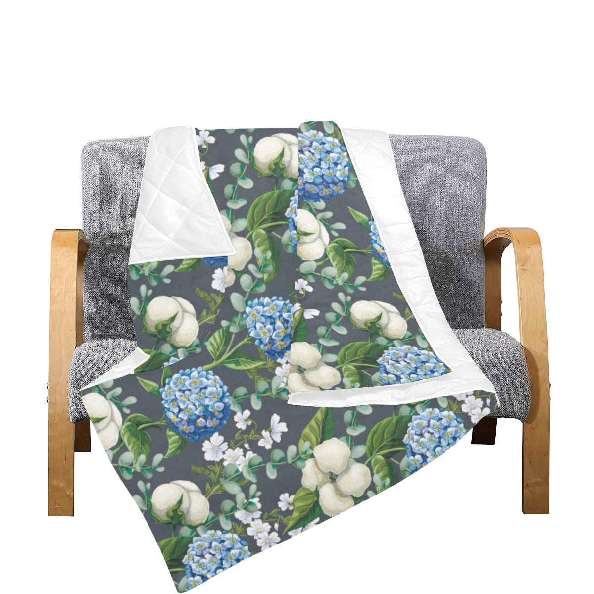 Hydrangea Pattern Print Design 02 Premium Quilt