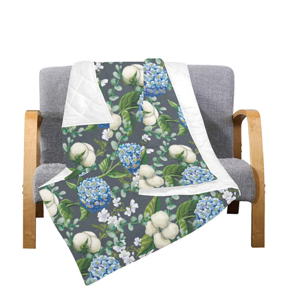 Hydrangea Pattern Print Design 02 Premium Quilt