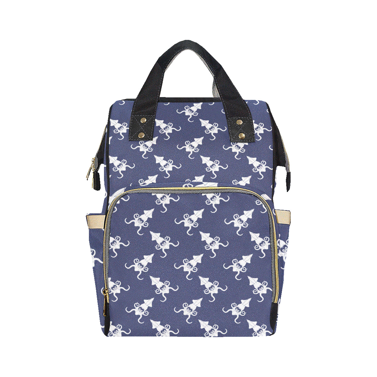 Giant Squid Pattern Print Design 02 Diaper Bag Backpack