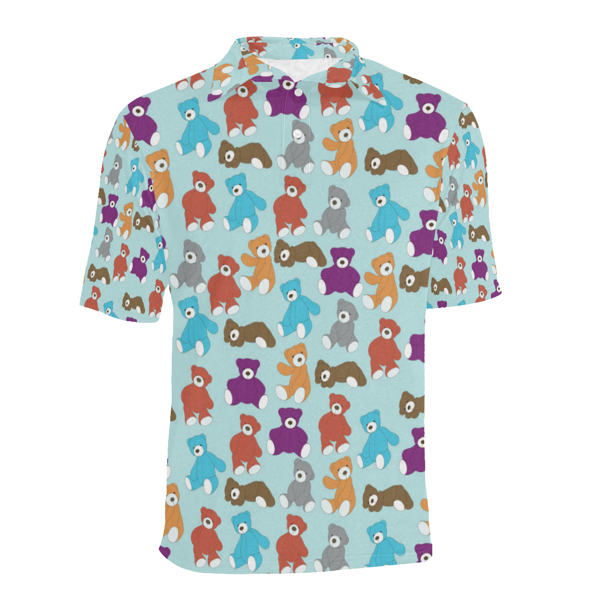 Bear Cute Pattern Print Design 03 Men Polo Shirt