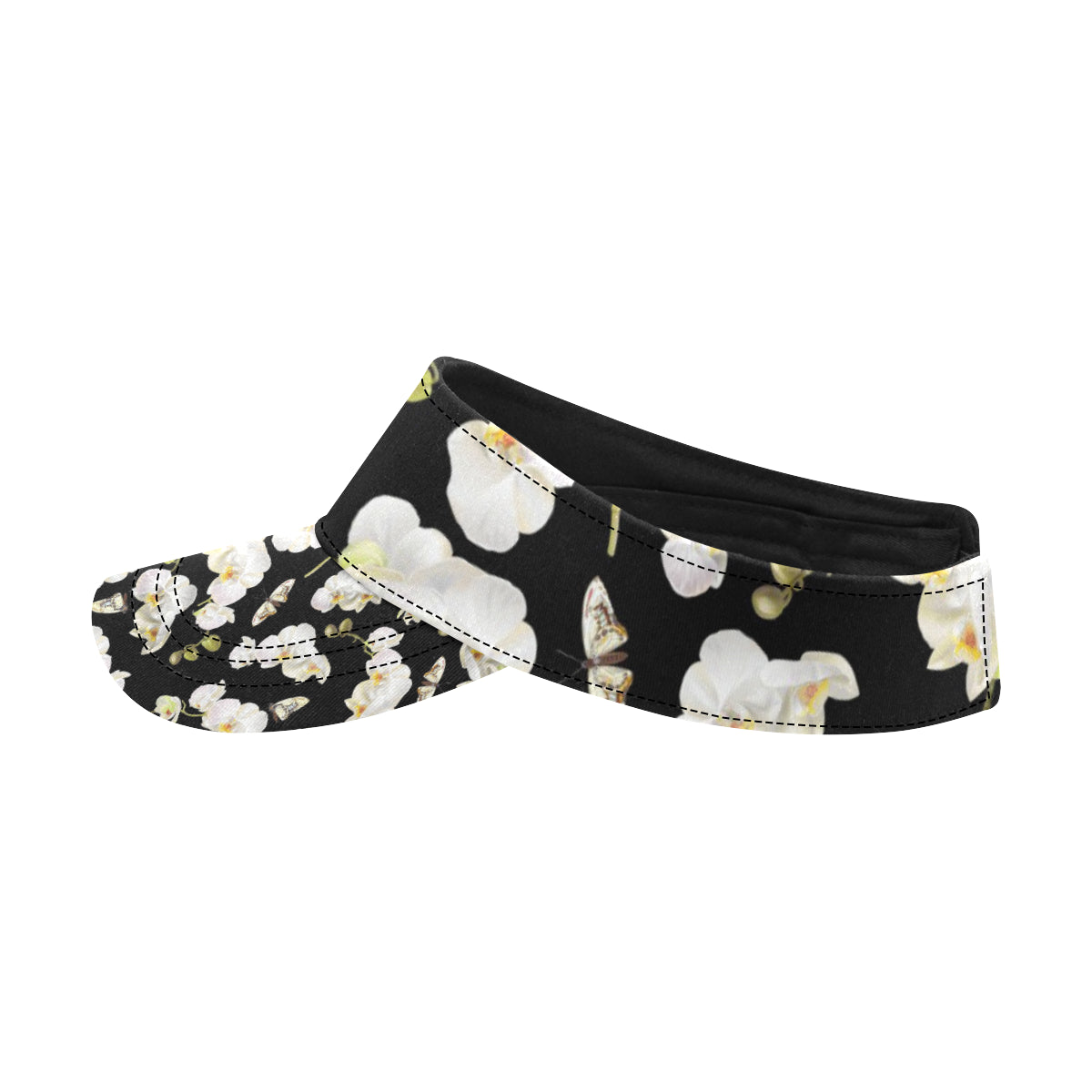 Orchid White Pattern Print Design OR011 Unisex Sun Visor