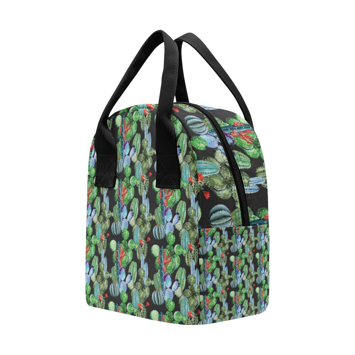Cactus Watercolor Style Print Insulated Lunch Bag