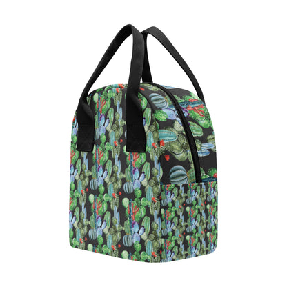 Cactus Watercolor Style Print Insulated Lunch Bag