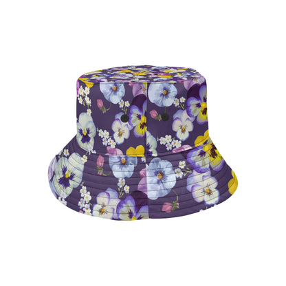 Pansy Pattern Print Design PS02 Unisex Bucket Hat