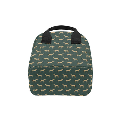 Horse Classic Themed Pattern Print Insulated Lunch Bag