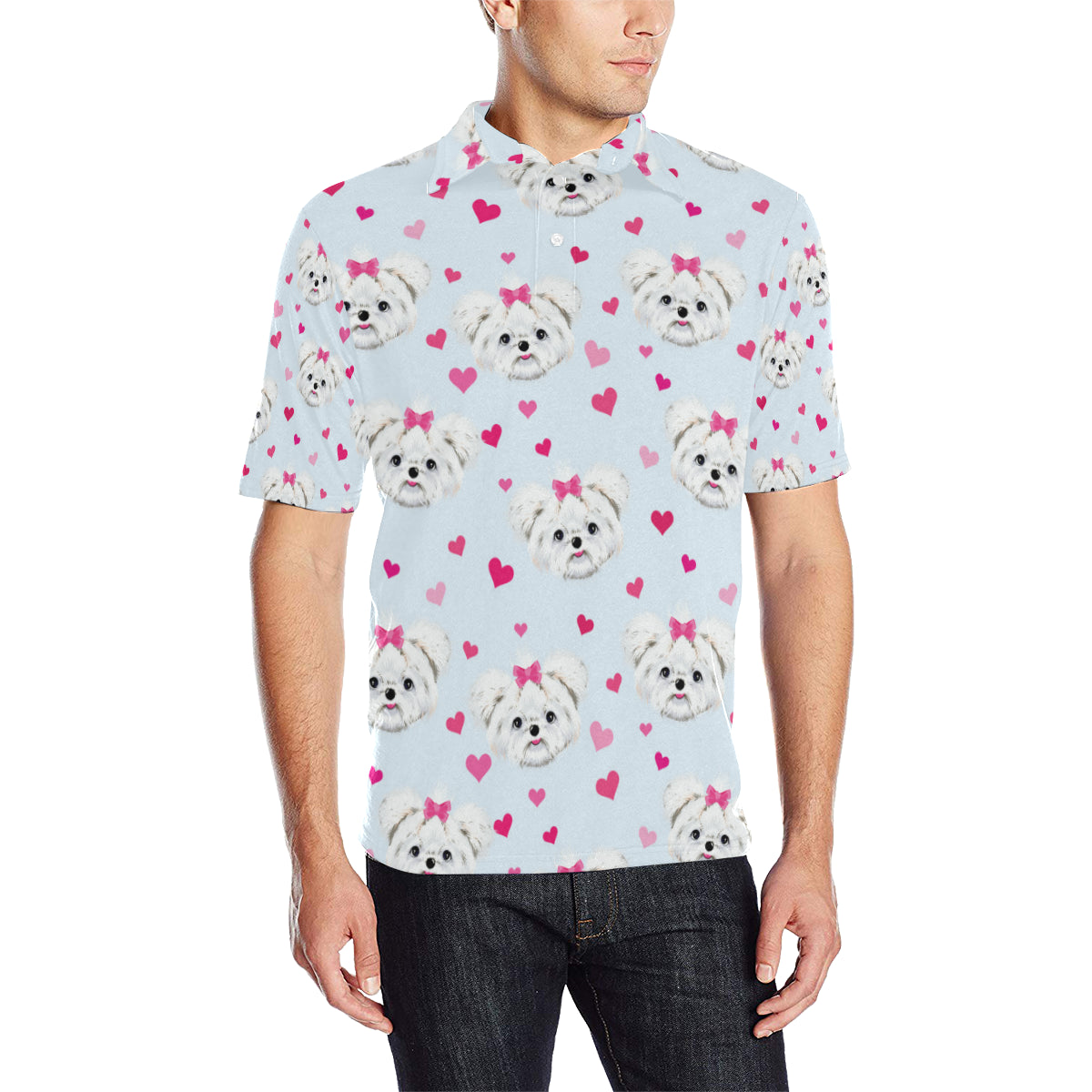 Maltese Pattern Print Design 03 Men Polo Shirt