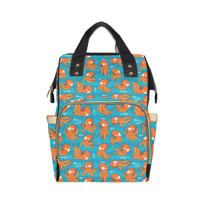 Octopus Pattern Print Design A02 Diaper Bag Backpack