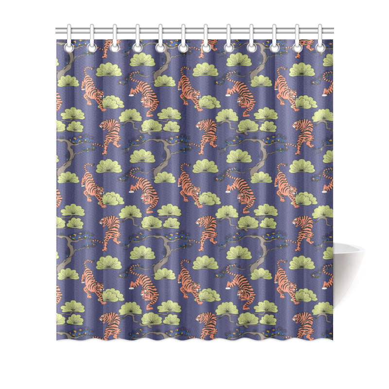 Tiger Pattern Japan Style Shower Curtain