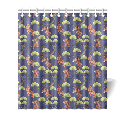 Tiger Pattern Japan Style Shower Curtain