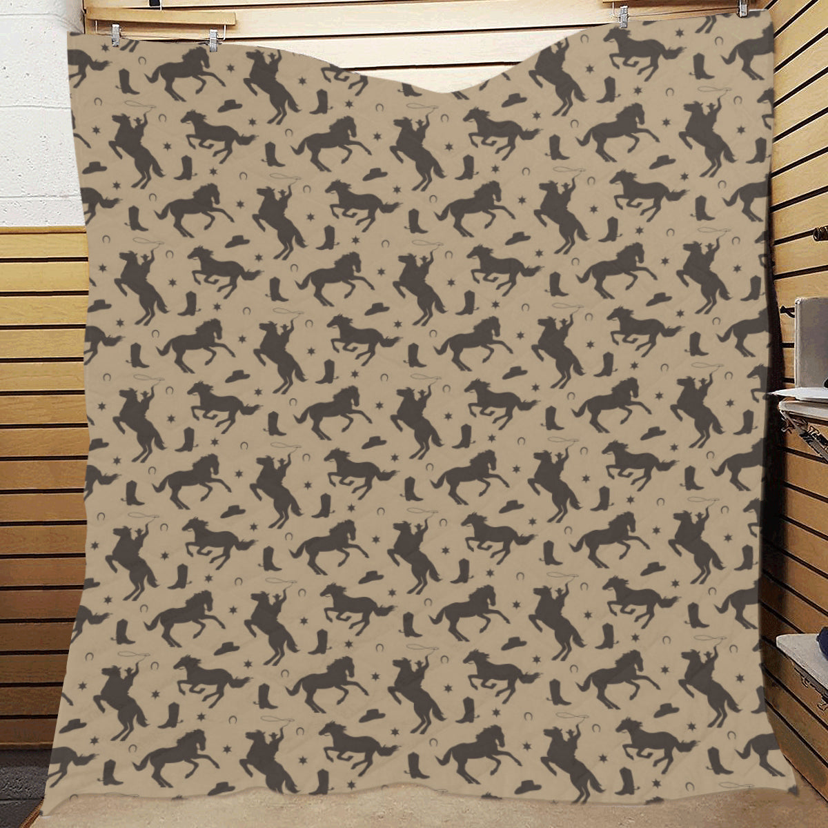 Cowboy Pattern Print Design 05 Premium Quilt