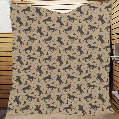 Cowboy Pattern Print Design 05 Premium Quilt