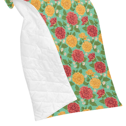 Dahlia Pattern Print Design DH011 Premium Quilt