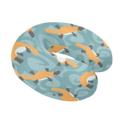 Platypus Pattern Print Design A01 U-Shaped Travel Neck Pillow