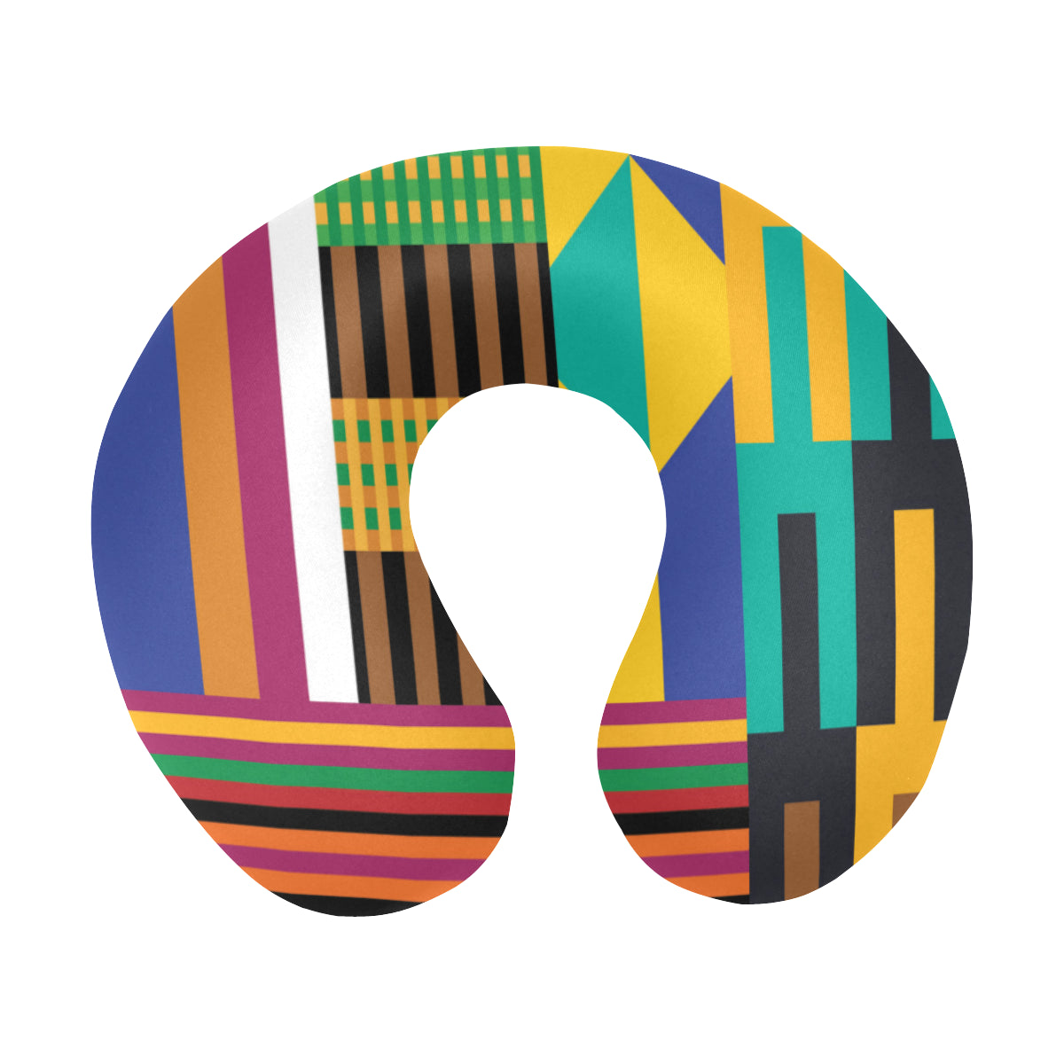 Kente Pattern Print Design 03 U-Shaped Travel Neck Pillow