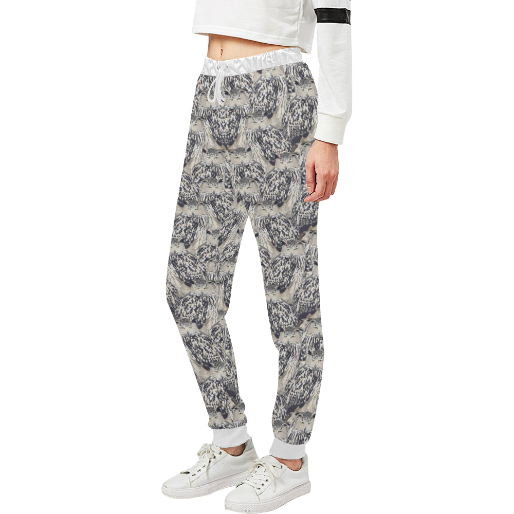 Owl Realistic Themed Design Print Unisex Sweatpants